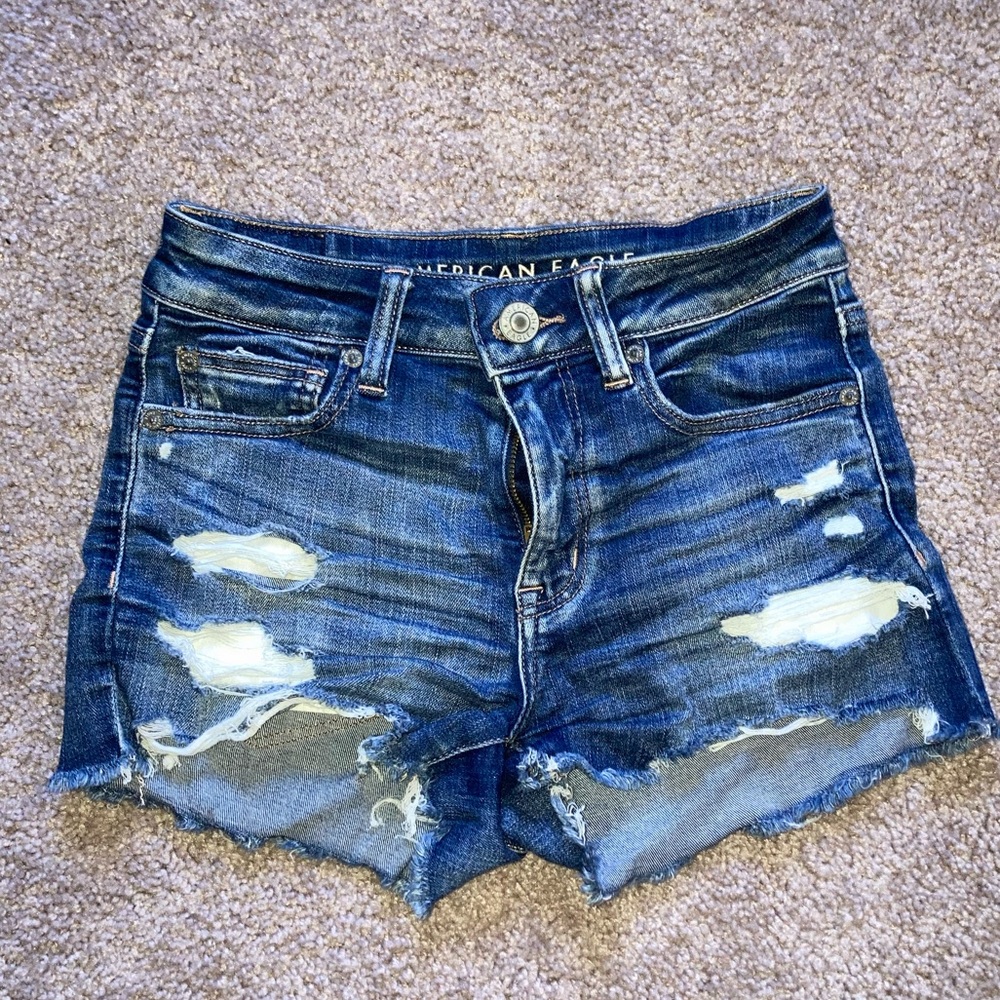 blue denim shorts from american eagle, size 2